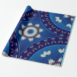 Morning Star (Blue) Wrapping Paper<br><div class="desc">Designed by Lakota artist Melvin War Eagle - To the Lakota,  the stars were considered very mysterious,  and at the same time,  very sacred.</div>