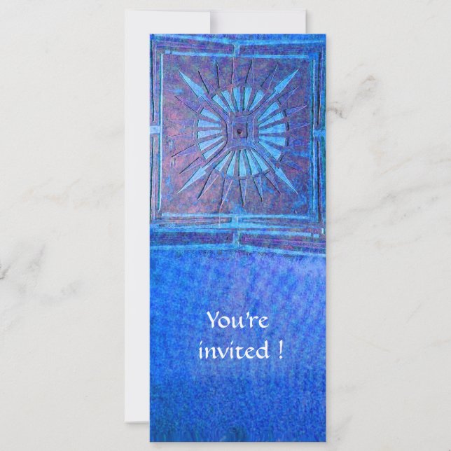 MORNING STAR , bright blue Invitation (Front)