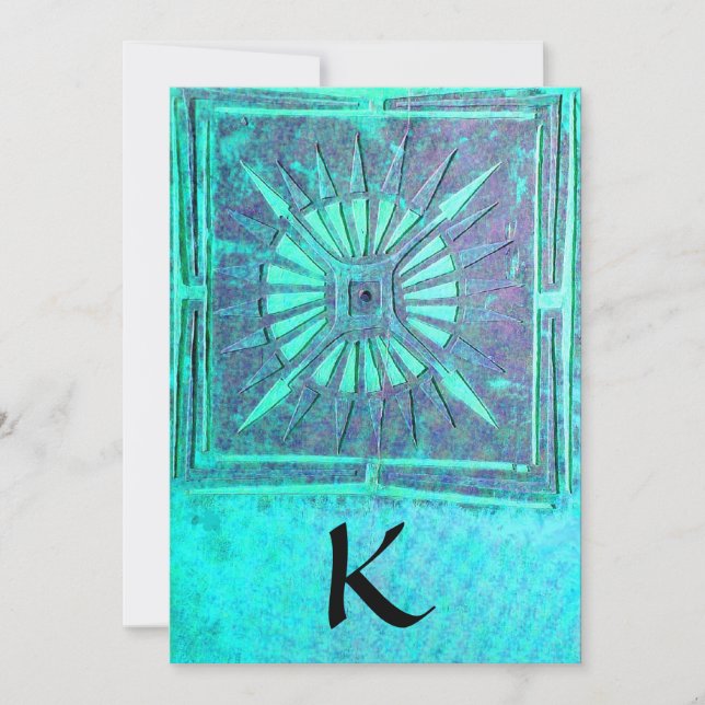 MORNING STAR , bright blue teal,white Announcement (Front)