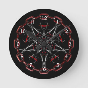 Morning Star Gothic Fractal Art Round Clock