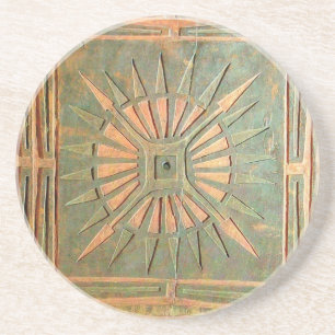 MORNING STAR ,green,brown yellow Coaster