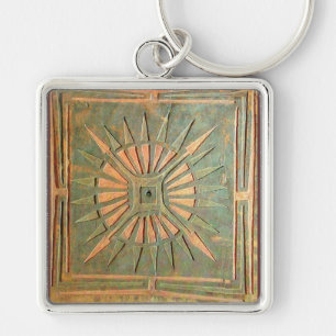 MORNING STAR ,green,brown yellow Key Ring