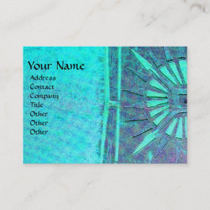 MORNING STAR , MONOGRAM gold ,turquase Business Card