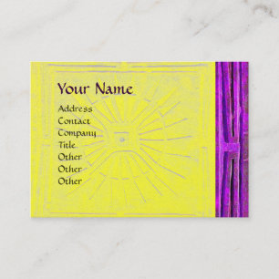 MORNING STAR , MONOGRAM ,gold yellow violet purple Business Card