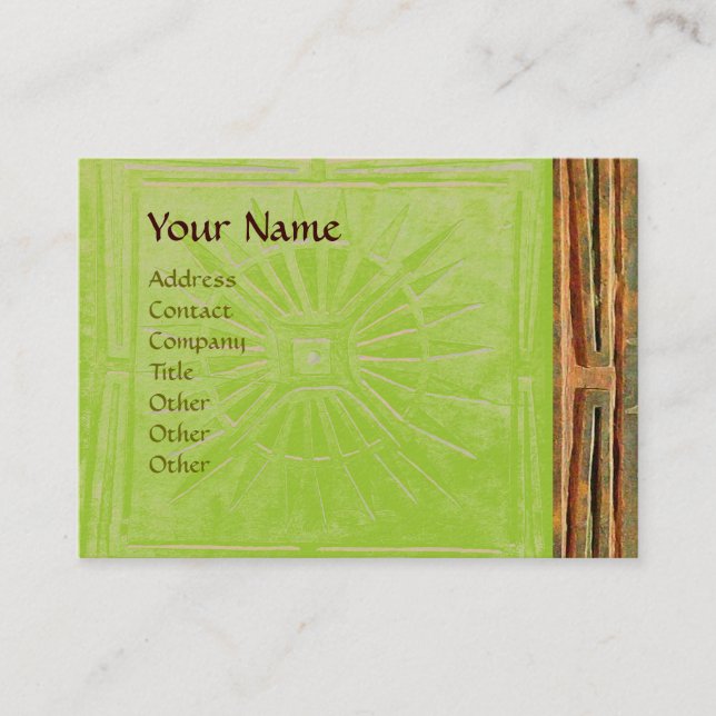 MORNING STAR , MONOGRAM green Business Card (Front)