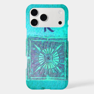 MORNING STAR,Pawnee Aqua Blue Turquoise Monogram