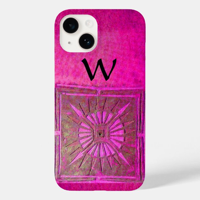 MORNING STAR , Pink,Black,Fuchsia Monogram Case-Mate iPhone Case (Back)