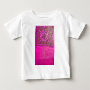 MORNING STAR Pink,Fuchsia Black, Monogram Baby T-Shirt