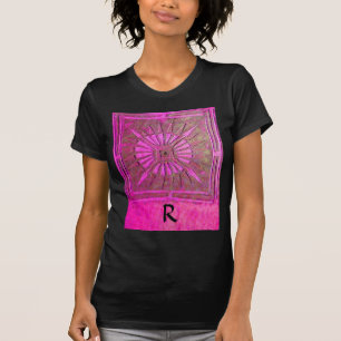 MORNING STAR Pink,Fuchsia Black, Monogram T-Shirt