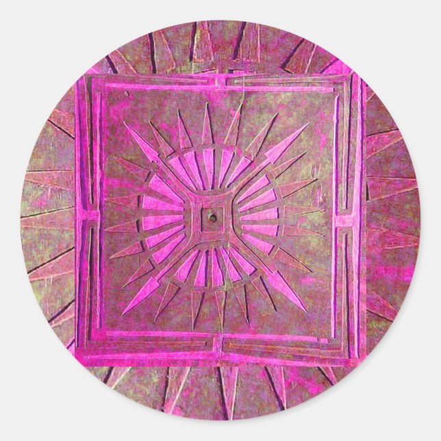 MORNING STAR ,pink violet Classic Round Sticker (Front)