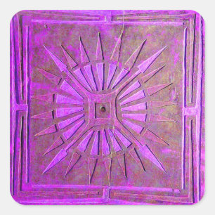 MORNING STAR ,pink violet,purple Square Sticker