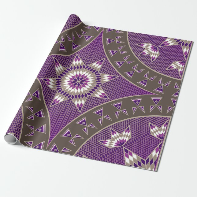 Morning Star (Purple) Wrapping Paper (Unrolled)