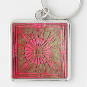 MORNING STAR , red ,brown Key Ring
