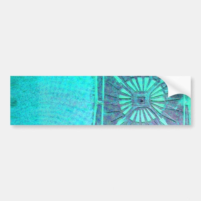 MORNING STAR  Teal Blue, Monogram Bumper Sticker (Front)