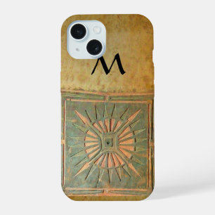MORNING STAR ,Yellow,Brown,Black Monogram iPhone 15 Case