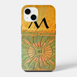 MORNING STAR ,Yellow,Brown,Black Monogram iPhone Case