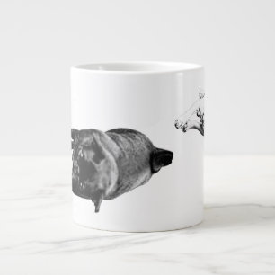 Morning Stillness, Gentle Pup Gaze Large Coffee Mug