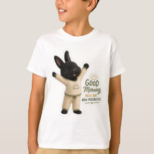 Morning Stretch Bunny Sticker T-Shirt