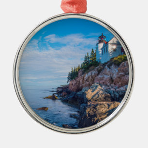 Morning Sun At Bass Harbour Lighthouse Metal Ornament