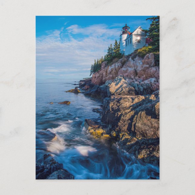 Morning Sun At Bass Harbour Lighthouse Postcard (Front)