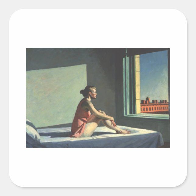 Morning Sun - Edward Hopper Square Sticker (Front)