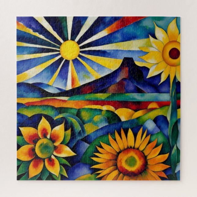 Morning Sunflowers Jigsaw Puzzle (Vertical)