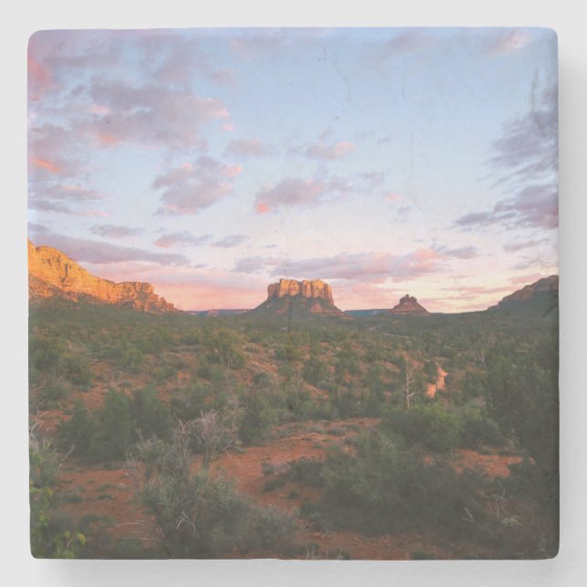 Morning Sunrise Sedona Arizona Desert Stone Coaster (Front)