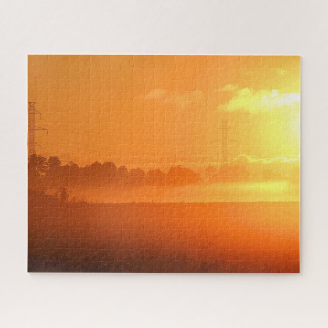 Morning Sunrise with Fog Jigsaw Puzzle (Horizontal)