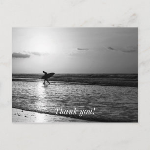 Morning Surfer Grayscale Postcard