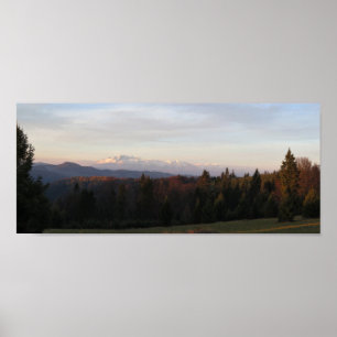 Morning Tatras view from Beskid Sądecki Poster