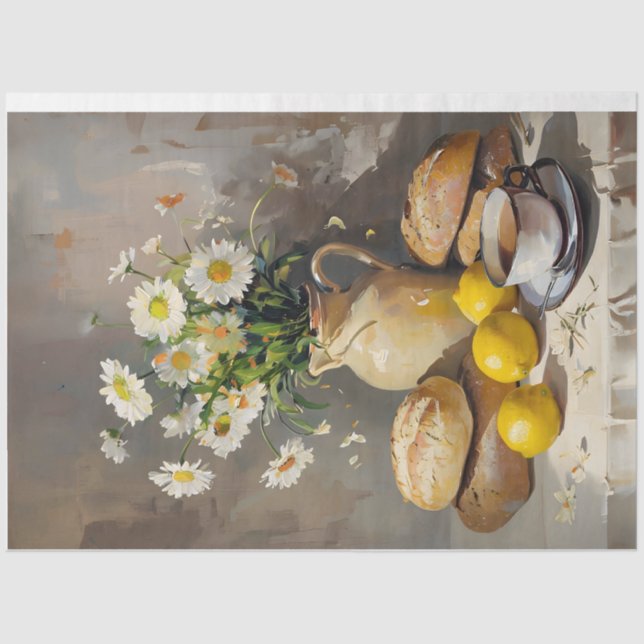 Morning Tea with Daiseys  Decoupage Tissue Paper (Front)