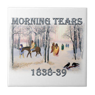 Morning Tears depicts the Cherokee Trail of Tears Ceramic Tile