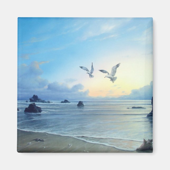 Morning Tides Beach Theme Kitchen Magnets (Front)