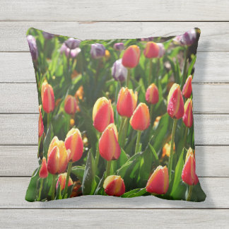 morning tulips outdoor pillow