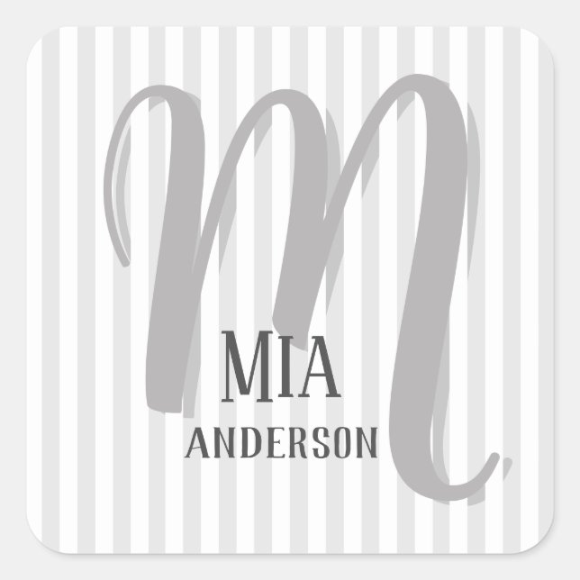 Morning Vibe Personalised Monogram Square Sticker (Front)