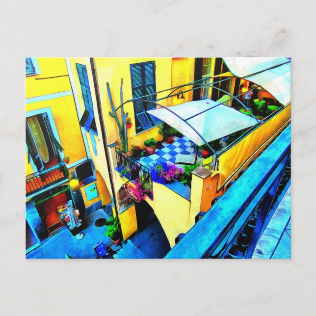 Morning View from a Cinque Terre Balcony Postcard (Front)