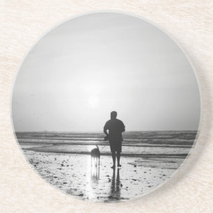 Morning Walk Grayscale Coaster
