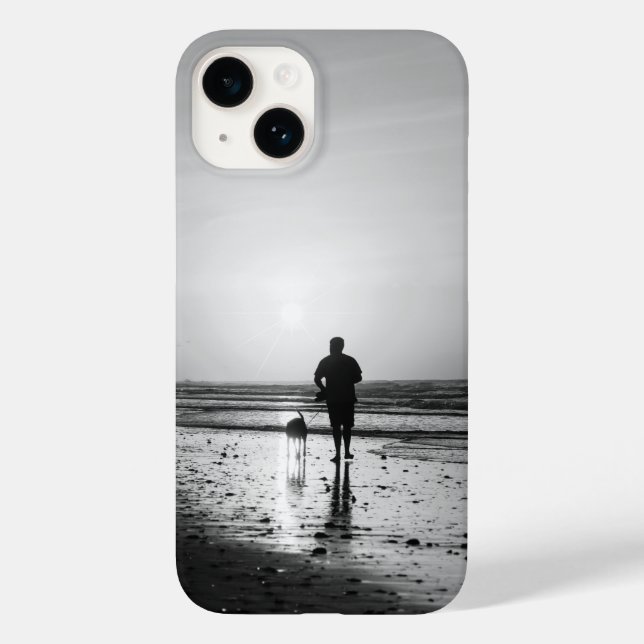 Morning Walk Grayscale iPhone Case (Back)