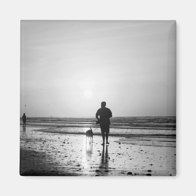 Morning Walk Grayscale Magnet (Front)