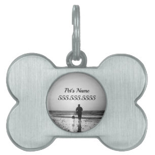 Morning Walk Grayscale Pet Tag