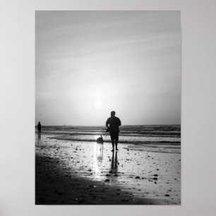 Morning Walk Grayscale Poster