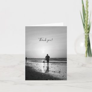 Morning Walk Grayscale Thank You Card