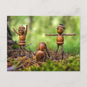 Morning warm-up at the campsite postcard