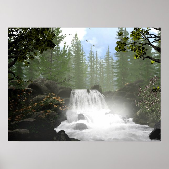 Morning Waterfall Poster (Front)