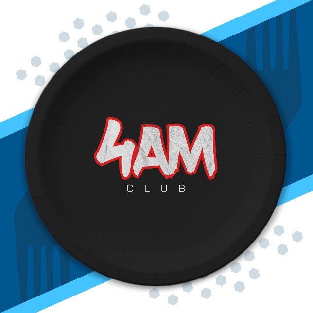 Morning Workout 4am Personal Trainer Fitness Coach Paper Plate (Creator Uploaded)