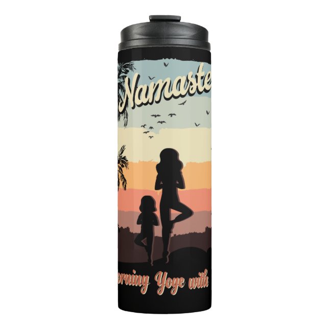 morning yoga with mum thermal tumbler (Front)