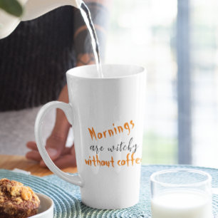 Mornings Are Witchy White Halloween Latte Mug