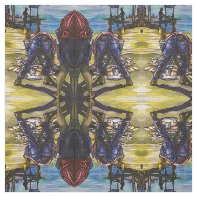 Morning's Catch, Harbour Island, Bahamas Fabric (Swatch)