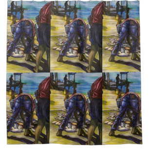 Morning's Catch, Harbour Island, Bahamas Shower Curtain