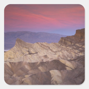 Mornings first light on  Zabriskie Point and 2 Square Sticker